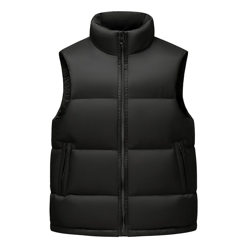 Lagana muška jakna s perjem, stojeći ovratnik, zatvarač, 100% punjenje perjem, dužina 50–65 cm