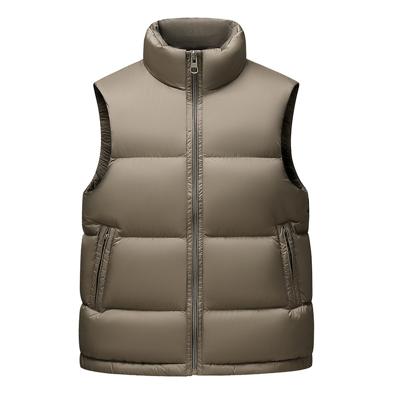 Lagana muška jakna s perjem, stojeći ovratnik, zatvarač, 100% punjenje perjem, dužina 50–65 cm