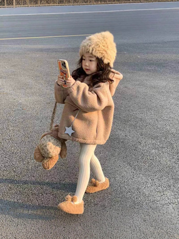 Dječja dukserica s kapuljom u korejskom stilu, debeli flis (3–8 godina)