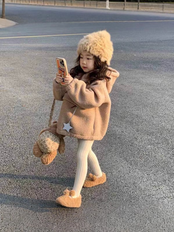 Dječja dukserica s kapuljom u korejskom stilu, debeli flis (3–8 godina)