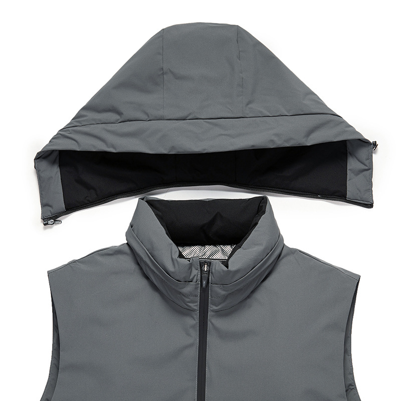 Muška down vesta, minimalistički stil, punjenje od gusjih pera, 650 volumen, punjenje 90%, zatvarač