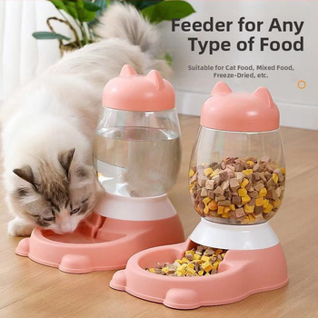 Αυτόματο δοχείο φαγητού και ποτίστρα για κατοικίδια (PP+PET), αντι-ανατροπή, μεγάλη χωρητικότητα, για γάτες και σκύλους