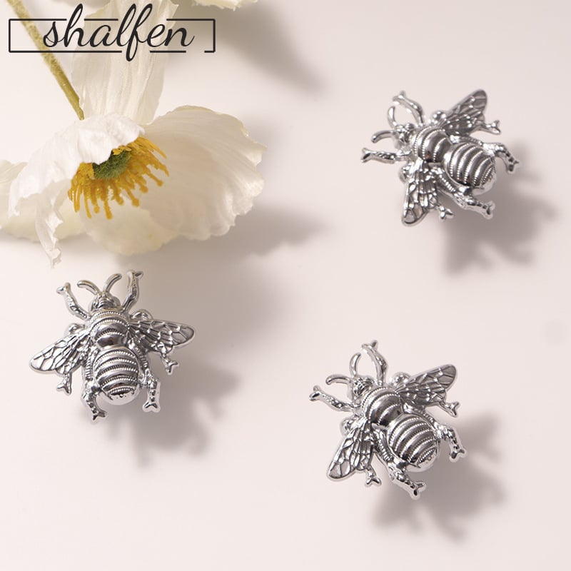 Ručka za ormar u obliku pčele, od mesinga, kromirana, stil Light Luxury