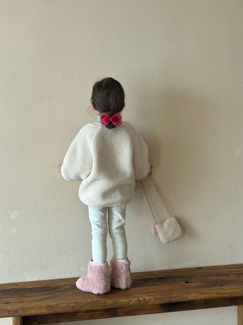 Dječji sweatshirt u korejskom stilu za djevojčice, zima, s dugim rukavima, cartoon uzorak, debeli materijal od vuneno-pamukaste smjese (80% pamuk).