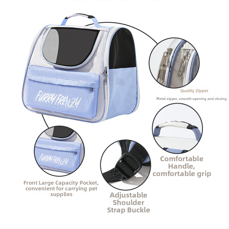 Котешка раница за домашни любимци от оксфордска материя, марка Meow Heart Treasure, голям капацитет, дизайн космическа капсула (оксфордска материя; Meow Heart Treasure; голям капацитет; дизайн космическа капсула)