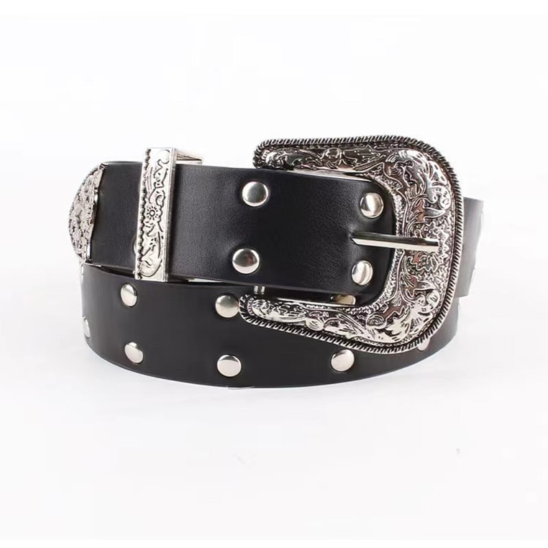 Пояс PU кожа с метална катарама и щифтово закопчаване, ширина 2–4 см, мъниста декорация, ретро стил Литература и изкуство