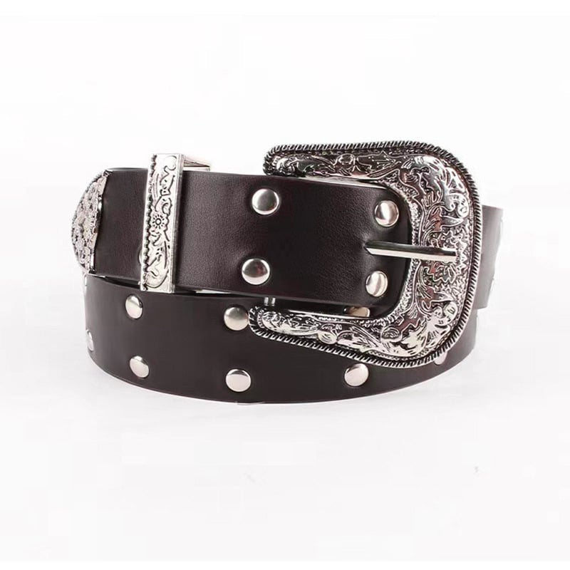 Пояс PU кожа с метална катарама и щифтово закопчаване, ширина 2–4 см, мъниста декорация, ретро стил Литература и изкуство