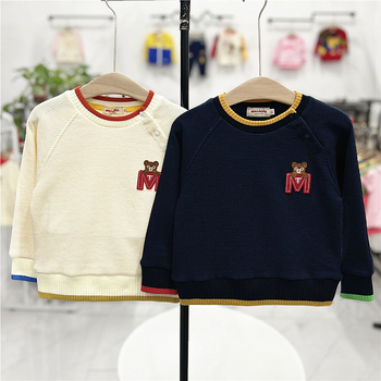 Dječja unisex duksa s japanskim stilom, dugi rukav, uzorak životinja i slova, 95% pamuk, pogodna za proljeće i jesen