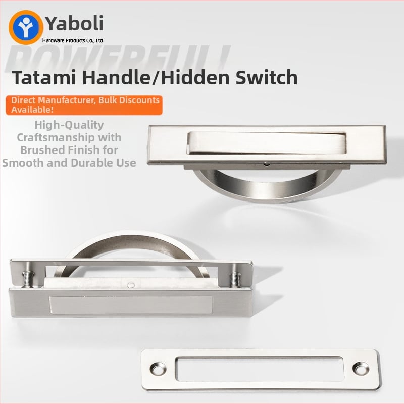 Tatami skrivena zakrivljena ručka za ormare i ladice, cinkog legura, lijevanje pod tlakom, moderan minimalistički stil