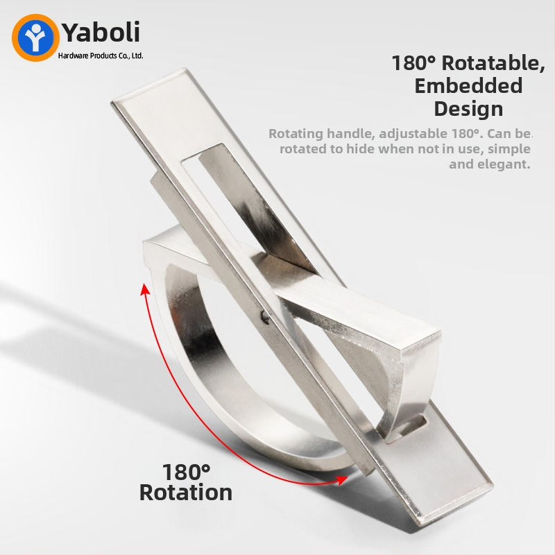 Tatami skrivena zakrivljena ručka za ormare i ladice, cinkog legura, lijevanje pod tlakom, moderan minimalistički stil