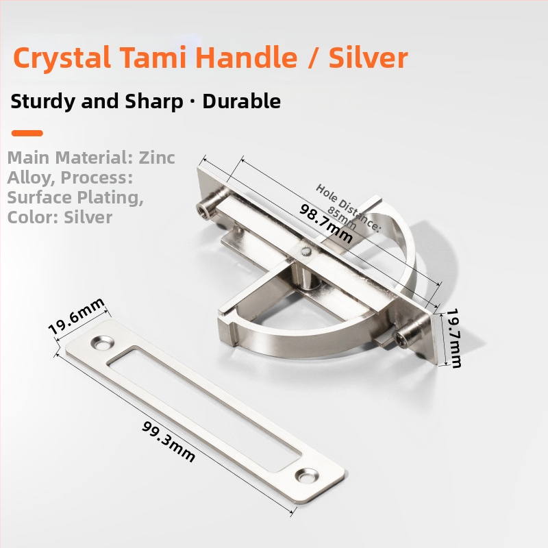 Tatami skrivena zakrivljena ručka za ormare i ladice, cinkog legura, lijevanje pod tlakom, moderan minimalistički stil