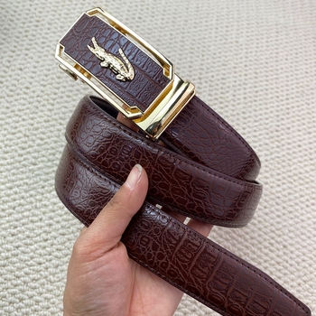 Мъжки колан от имитационна кожа, катарама от сплав, автоматично закопчаване, стил универсален