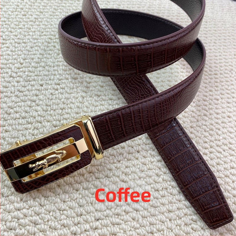 Мъжки колан от имитационна кожа, катарама от сплав, автоматично закопчаване, стил универсален