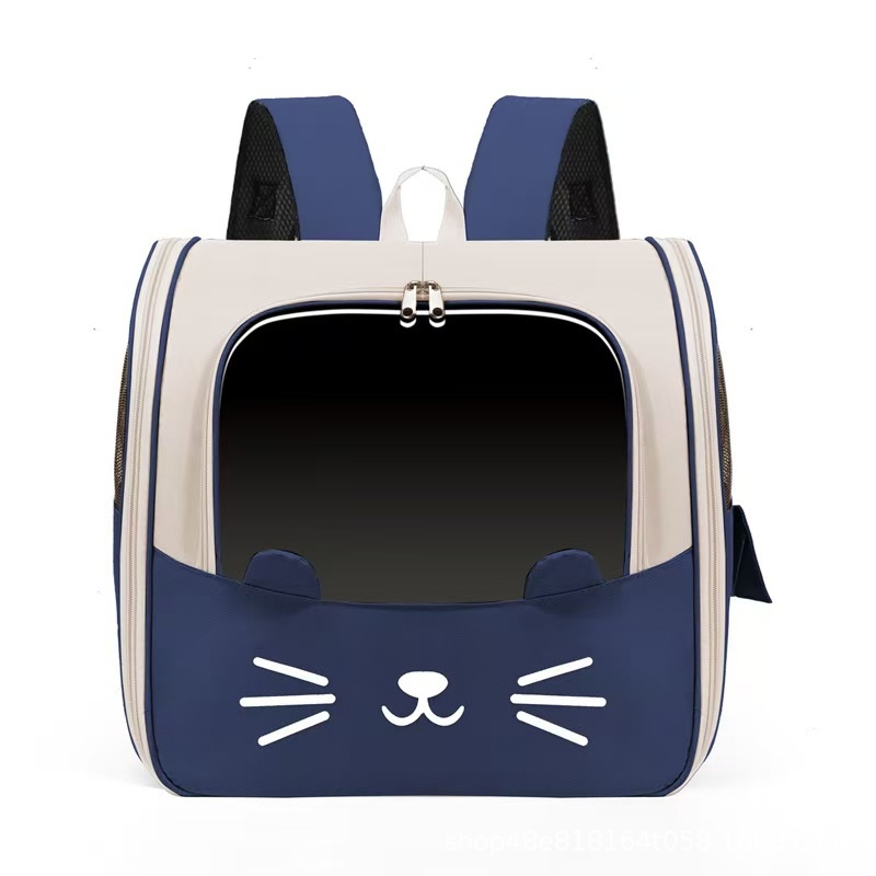 Раница за пренасяне на котки, Oxford материал, карикатурен принт, твърда конструкция, капацитет 7,5 кг