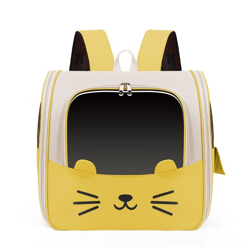 Раница за пренасяне на котки, Oxford материал, карикатурен принт, твърда конструкция, капацитет 7,5 кг