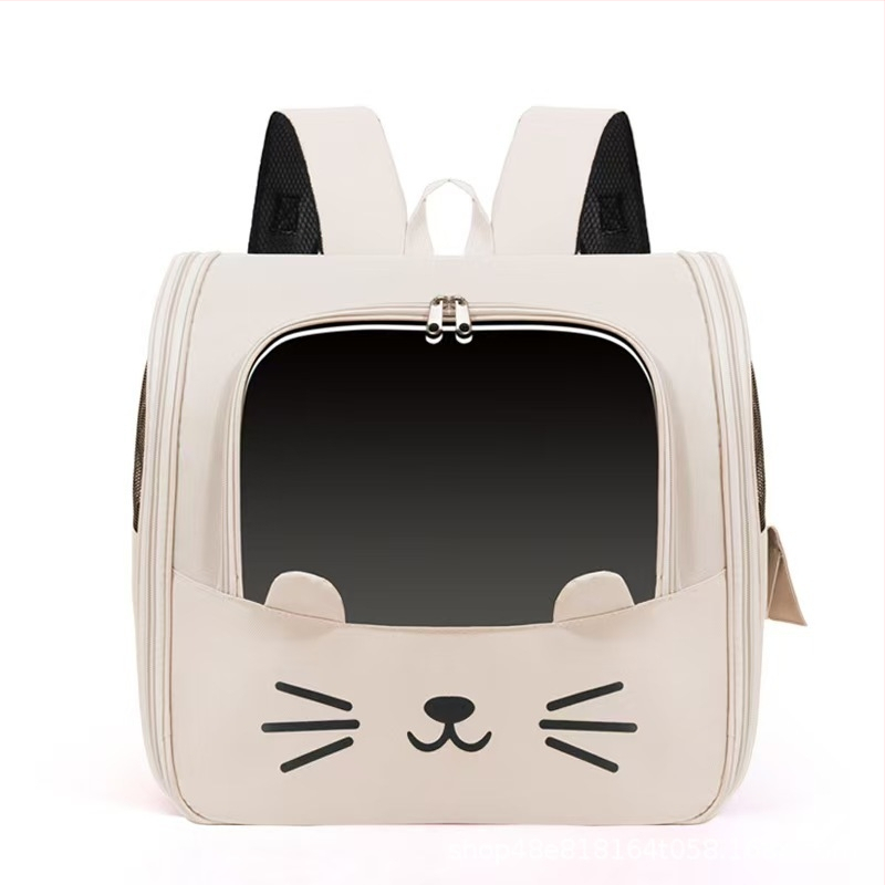 Раница за пренасяне на котки, Oxford материал, карикатурен принт, твърда конструкция, капацитет 7,5 кг