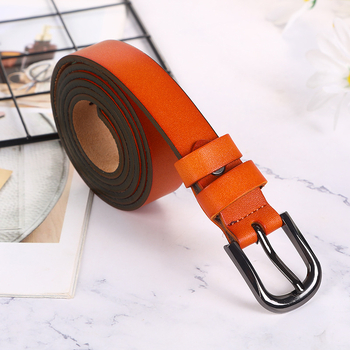 Дамски колан от естествена кожа, корейски стил, тънка катарама с игла, кожа от втори слой