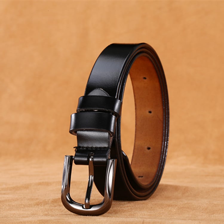 Дамски колан от естествена кожа, корейски стил, тънка катарама с игла, кожа от втори слой