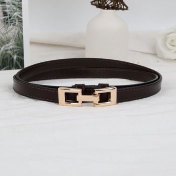 Дамски колан от кожа с катарама от сплав, закопчаване с връзки, тънък талиев колан (<2 см), сладък стил
