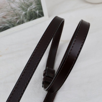 Дамски колан от кожа с катарама от сплав, закопчаване с връзки, тънък талиев колан (<2 см), сладък стил