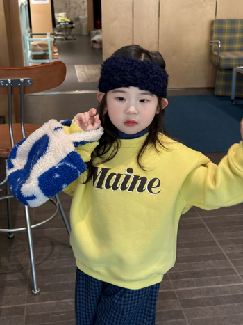 Dječja fleks sweatshirt s korejskim stilom, natpisom slova, okrugli izrez, dugi rukavi, 80% pamuka