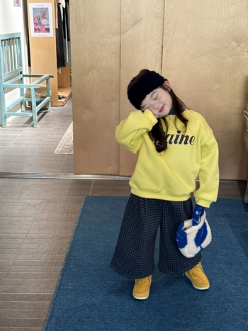 Dječja fleks sweatshirt s korejskim stilom, natpisom slova, okrugli izrez, dugi rukavi, 80% pamuka