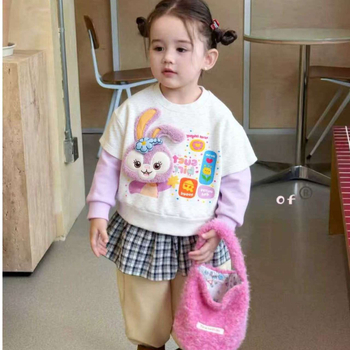 Dječja pamučna dukserica s dugačkim rukavom i 3D motivom lutke, okrugli izrez, ležeran stil, gusta tkanina za uzrast 1–3 godine