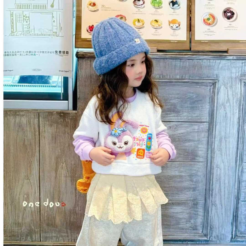 Dječja pamučna dukserica s dugačkim rukavom i 3D motivom lutke, okrugli izrez, ležeran stil, gusta tkanina za uzrast 1–3 godine