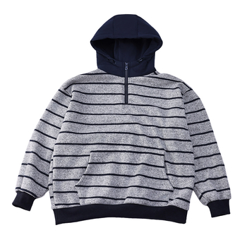 Dječji hoodie s kapuljom i flecom iznutra, prugasti dizajn, dugi rukav, unisex, za jesen i zimu, 67% poliestera