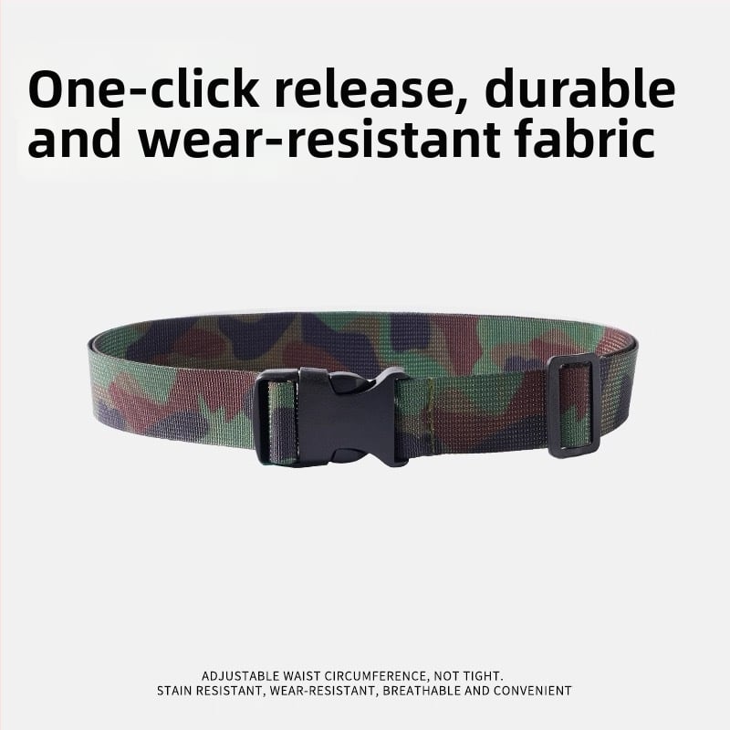 Унисекс военна тренировъчна каишка – найлонов колан с пластмасова катарама, закопчване чрез катарама, ширина 2–4 см, уникален стил