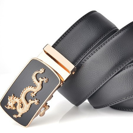 Мъжки колан от естествена кожа с автоматична закопчалка, двуслойна телешка кожа, ширина 2–4 см