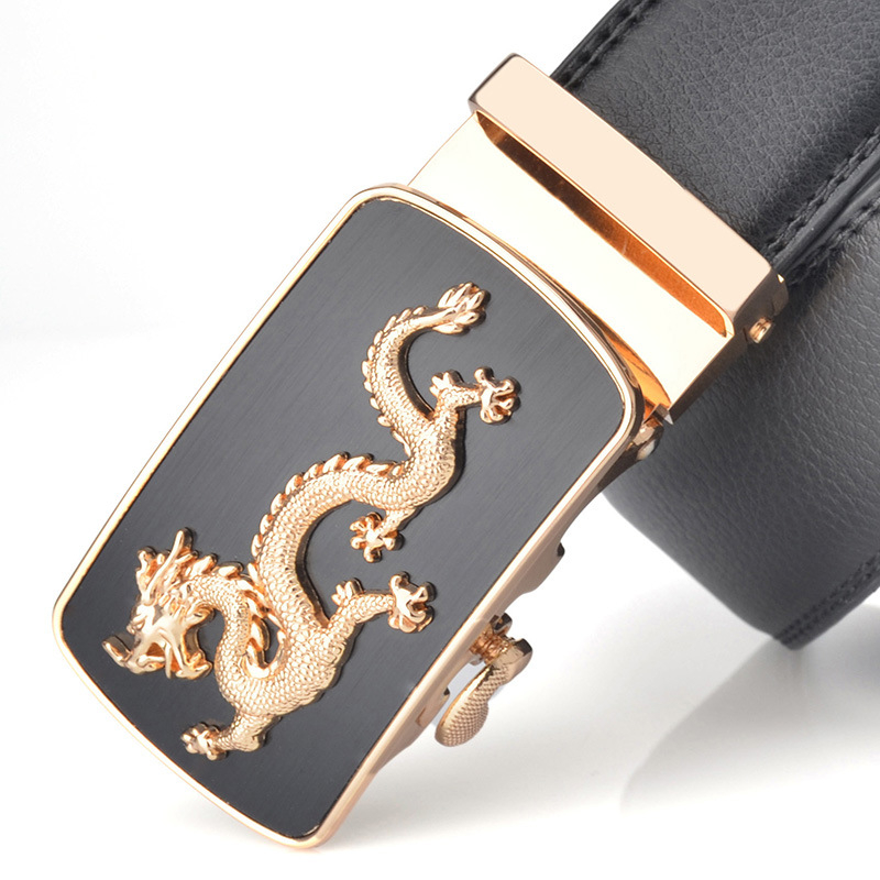 Мъжки колан от естествена кожа с автоматична закопчалка, двуслойна телешка кожа, ширина 2–4 см