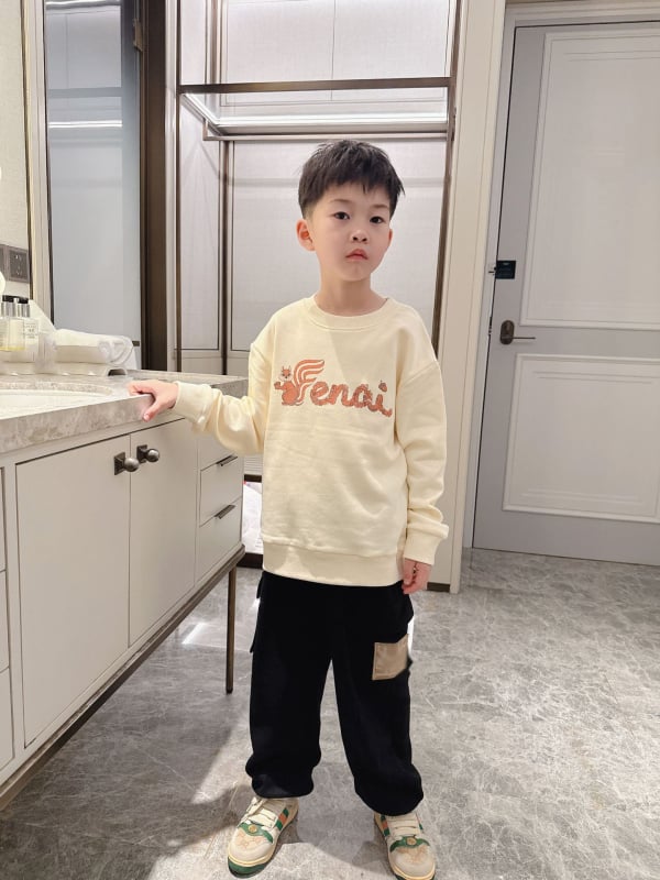 Dječja duksa s digitalnom tisku Acorn Squirrel, mrežni uzorak, dugi rukav, okrugli izrez, za djecu 3–8 godina, Jesen 2025