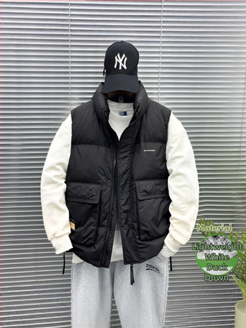 Prsluk s kacjim perjem, 66–70% udjela perja, zatvarač, rever kragna, vinilon tkanina