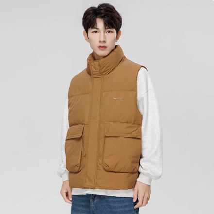 Prsluk s kacjim perjem, 66–70% udjela perja, zatvarač, rever kragna, vinilon tkanina