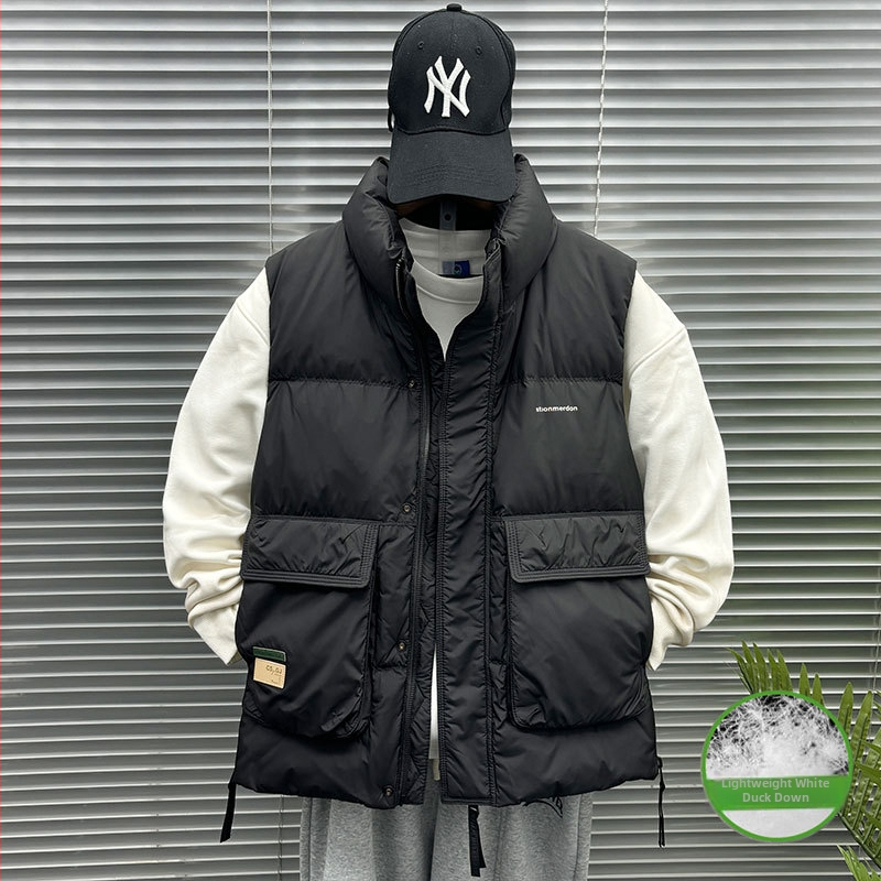 Prsluk s kacjim perjem, 66–70% udjela perja, zatvarač, rever kragna, vinilon tkanina