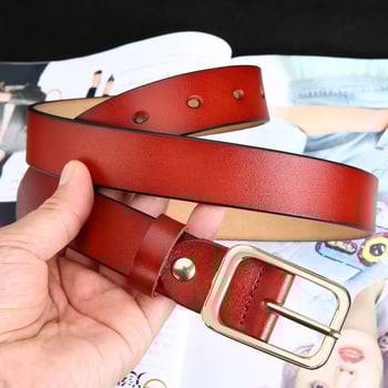 Унисекс кожен колан с пиново закопчаване, минималистичен и елегантен стил, естествена кожа, катарама от сплав, произход: Уенчжоу, лято 2023