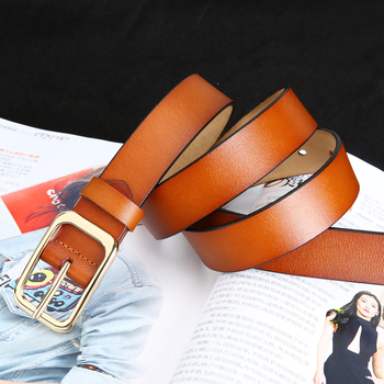 Унисекс кожен колан с пиново закопчаване, минималистичен и елегантен стил, естествена кожа, катарама от сплав, произход: Уенчжоу, лято 2023