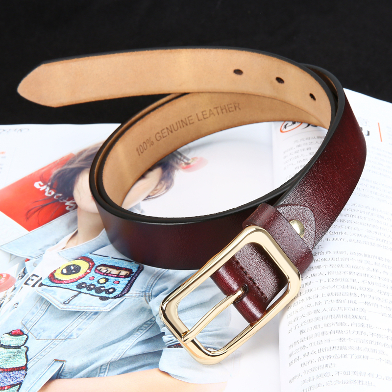 Унисекс кожен колан с пиново закопчаване, минималистичен и елегантен стил, естествена кожа, катарама от сплав, произход: Уенчжоу, лято 2023