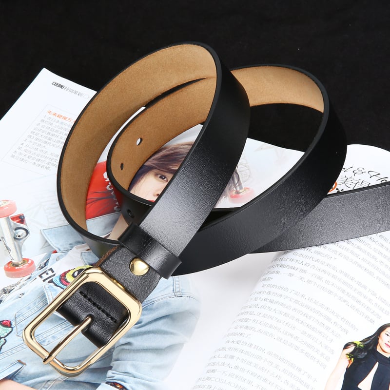 Унисекс кожен колан с пиново закопчаване, минималистичен и елегантен стил, естествена кожа, катарама от сплав, произход: Уенчжоу, лято 2023