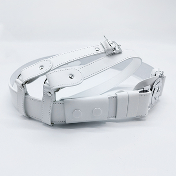 Служебен колан за охрана, кръстосан презрамник, кожа от първи слой, катарама от сплав, закопчаване с пин, стил: универсален, пролет 2025