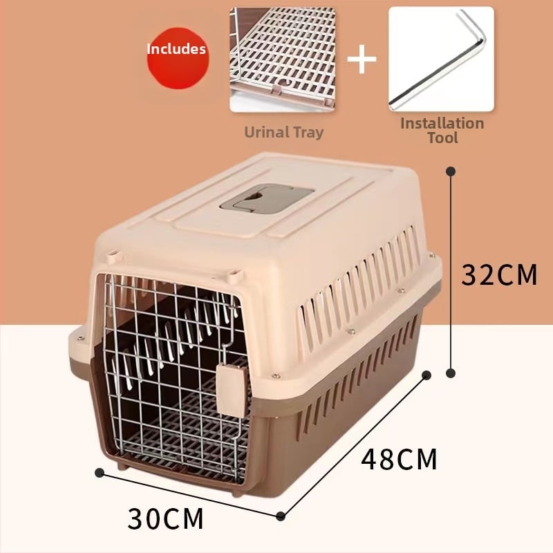 Кутия за транспортиране на домашни любимци за пътуване: пластмасова конструкция, едноцветен дизайн, средна твърдост; подходяща за котки и кучета; капацитет: свържете се с обслужване на клиенти