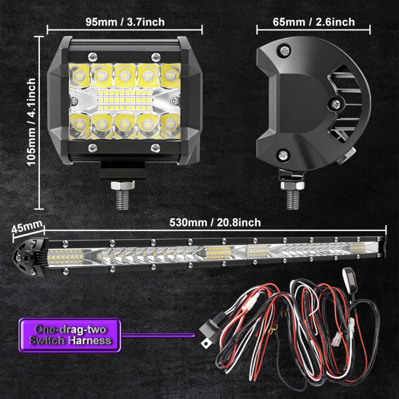 LED traka za off-road krovni prozor, aluminijska legura, 12–80V, 3200 lm, 50 000 sati vijeka