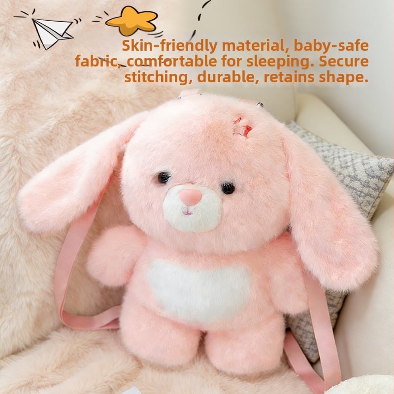 Плюшено зайче‑кукла, персонализирано по образец, висококачествен плюш, пълнеж PP памук, полиестерна материя, унисекс, за възраст 7–14 години