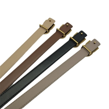 Дамски колан от естествена кожа, двуслоен, с гладка катарама от сплав и буква, украсена с камъни, ширина 2–4 см, стил минималистичен, елегантен и ежедневен