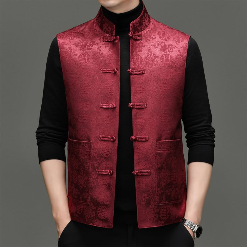 Ανδρικό γιλέκο με πούπουλα για το χειμώνα, στάντ γιακά, χωρίς μανίκια, στενή γραμμή, κλείσιμο με ένα κουμπί