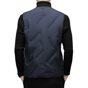 Ανδρικό γιλέκο με γέμισμα από πούπουλα για τον χειμώνα, χωρίς μανίκια, V-λαιμό, μονόμπροχο κούμπωμα, επένδυση πολυεστέρα