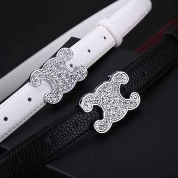 Дамски кожен колан, естествена кожа; катарама от сплав; гладко закопчаване; стил дами, свеж