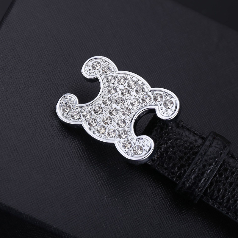 Дамски кожен колан, естествена кожа; катарама от сплав; гладко закопчаване; стил дами, свеж