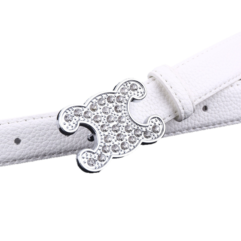 Дамски кожен колан, естествена кожа; катарама от сплав; гладко закопчаване; стил дами, свеж